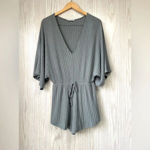 Honey Belle Beautiful Sea Foam Blue Knit Jumpsuit Good Size L EUC